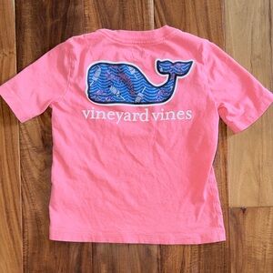Vineyard Vines Kids Coral Tee with Whale Logo